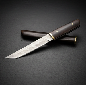 <span class=keywords><strong>Couteaux</strong></span> à lame fixe multifonctionnels portables de style japonais en acier Damas VG10 avec manche en bois de santal pour l'extérieur – Vente en gros - Product Image 6