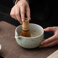 Ensemble de matcha en céramique à motifs ciel étoilé de style japonais avec support pour chasen, cuillère à matcha, bol - Accessoires pour cérémonie du thé, boîte cadeau