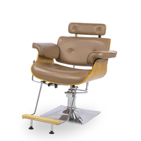 Chaise de Barbier Moderne en Similicuir, Réglable et Pivotante, pour Salon de Coiffure