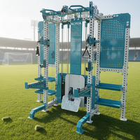 Rack de musculation multifonctionnel en acier inoxydable avec Lat Pulldown, Low Row, Smith Cable Crosser et double colonne de poids