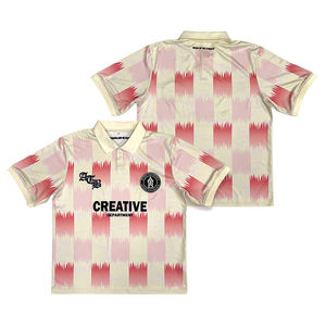 Camisetas de fútbol personalizadas Diseño retro Logotipo bordado Alta calidad Rib Polo Soccer Jersey - Product Image 2