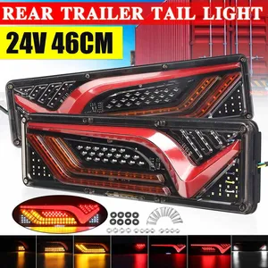 2 pièces Feux arrière LED dynamiques 24V pour camion, clignotants, feux stop, feux de recul, remorque, poids lourd, bus, camping-car, caravane pour Kamaz - Product Image 1