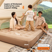Matelas pneumatique auto-gonflant pliable en PVC floqué pour camping extérieur, épais, surélevé, portable et imperméable