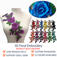 Aplikasi Bordir Bunga 3D Mewah Berwarna-warni, Patch Bunga Berlapis, Dapat Dibersihkan dengan Air, Warna Dapat Disesuaikan, Gaun Malam, Jahitan DIY