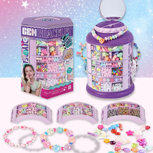 Boîte de rangement multicouche arc-en-ciel créative pour filles, ensemble de jouets de fabrication de bijoux avec accessoire de perles, cadeaux de Noël pour filles - Product Image 3