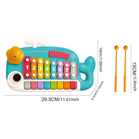 Whale Shape 5 in 1 Baby Musical Toy, Xylophone Piano Drum Cymbal Scraper Set, Early Learning Educational Percussion Instruments
