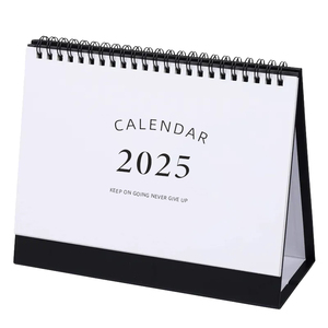 Promotional Custom Print Corrugated Cardboard Digital Printing Hot Stamping Spiral 2026 2027 Desktop Calendar