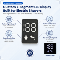 Affichage LED à 7 segments personnalisé professionnel, module lumineux blanc à 3 chiffres, panneau d'icônes de charge pour rasoirs électriques