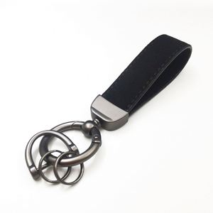 Custom Personalize Logo Anti-Lost Car Leather Keychain with Buckle Ring PU Leather Carabiner Keyring Key Fob Metal Stamped Blank - Product Image 6