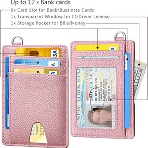 Boshiho Custom Card Holder Slim <b>Wallet</b> Minimalist <b>Wallets</b> <b>RFID</b> Blocking Front Pocket Leather Credit Card Holder for Men & Women - Product Image 6