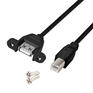 <b>Usb</b> B Male To A Female Adapter <b>Cable</b> With Screw Holes <b>For</b> <b>Printer</b> Data Connection - Product Image 4