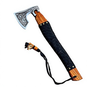 Hacha OEM personalizada con cabeza de acero forjado y mango de madera liso para acampar al aire libre, hacha para cortar leña en venta - Product Image 1