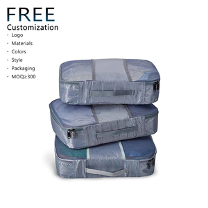 Ensemble de 3 cubes de compression de <span class=keywords><strong>voyage</strong></span> en nylon imperméables avec <span class=keywords><strong>sac</strong></span> à linge et <span class=keywords><strong>sac</strong></span> à chaussures pour ranger les vêtements et les articles de toilette - Product Image 1