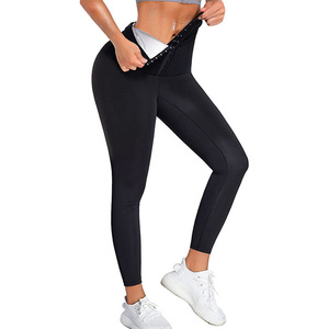 Vente flash Pantalons de sauna pour <span class=keywords><strong>transpiration</strong></span>, taille haute, contrôle du ventre, gaine amincissante, leggings de sauna pour femmes - Product Image 1
