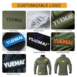 전술 기어 유니폼 개구리 정장 남자의 긴 소매 카모 셔츠와 바지 1/4 지퍼 - Product Image 3