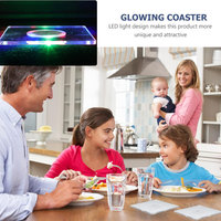 Sous-verres LED durables, imperméables, en acrylique, lumineux, pour cocktails, fêtes en plein air, bars, discothèques, décorations de mariage