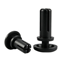 Rivet Plastik Nylon PA66 Hitam Solid, Pengikat Jepret, Rivet Ekspansi, Grade A, Diameter Kepala 1/2 inci, Grosir