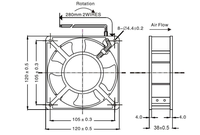 12cm AC Kühlventilator 12038 220V Kugellager 2100RPM 120*120*38mm Chassis-Gehäuse Axialer Kühlventilator
