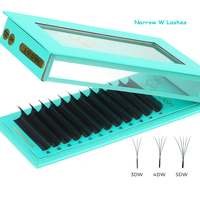 SP EYELASH Extensions de cils faites à la main 3D 4D 5D 6D Courbure C D Forme W étroite Cils en forme de trèfle W Plateaux d'extensions de cils pré-faits en éventail pour volume