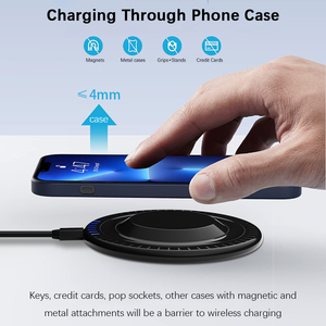 Custom universale 15W ricarica rapida magnetico rotondo attacco telefono ABS tipo C caricatore Dock Wireless per <span class=keywords><strong>iPhone</strong></span> ufficio viaggi uso domestico - Product Image 5