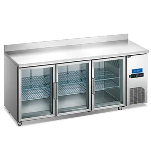 Vidrio Mostrar Mesa DE TRABAJO Refrigerador Banco DE TRABAJO Congelador Debajo del mostrador Enfriador