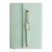 Libreta Personalizada con Tapa de Cuero Rosa, Tapa Dura, A5/A6, Agenda, Encuadernación Cosida, Cuaderno Promocional con Bolígrafo, 96 Hojas