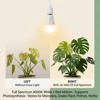 Kit de Cultivo Inteligente para Interiores con Bombilla LED para Plantas, Base de Rosca E26 E27, Temporizador de Horas para Monstera y Plantas de Interior en Macetas Grandes