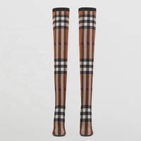 Bottes classiques pour femmes, style western, extensibles, à talon compensé, montantes au-dessus du genou, marron et noir, talons en verre de 11 cm, fermeture éclair longue à l'arrière, été