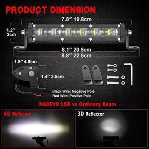 Projecteur LED NAO 180W 6D à lentille unique, super lumineux, étanche IP68, 6500K blanc, pour Land Cruiser 4x4 et camions tout-terrain - Product Image 2