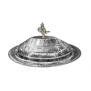 Beurrier en aluminium martelé de haute qualité, forme ronde, taille personnalisée, avec couvercle design, à vendre - Product Image 1