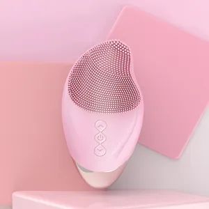 Escova de limpeza facial vibratória para massagem, mini limpador facial, novo produto, silicone elétrico à prova d'água, de limpeza profunda e sonora, produto quente