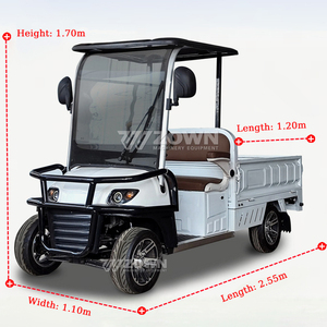 ZOWN Electric Utility Golf Cart 3-4 Seats Yellow Cargo Truck CE Certified Lithium Battery AC Motor Q235B Steel 90km Range - Product Image 2