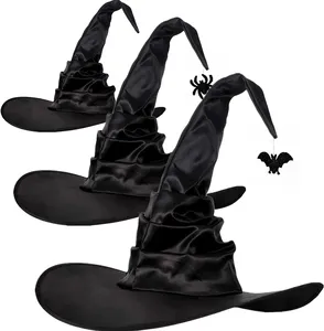<span class=keywords><strong>Chapeau</strong></span> <span class=keywords><strong>de</strong></span> <span class=keywords><strong>Sorcière</strong></span> d'Halloween Accessoire <span class=keywords><strong>de</strong></span> Costume <span class=keywords><strong>Chapeau</strong></span> <span class=keywords><strong>de</strong></span> Sorcier Noir avec Chauve-Souris Araignée Fête d'Halloween Prom Cosplay Décoration Chapeaux à la Mode - Product Image 1