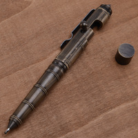 Bolígrafo de Metal con Diseño de Pistola de Bronce Vintage, Bolígrafo de Lujo con Forma de Bala de Rifle de Tungsteno, Bolígrafo de Latón Sólido de Seis Lados
