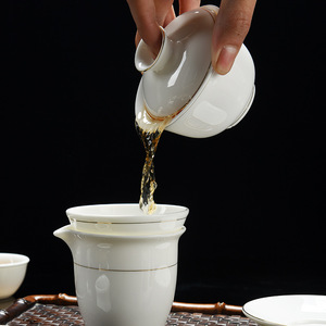 New Designs White Ceramic Kungfu <b>Tea</b> <b>Cup</b> <b>Sets</b> Customized Size Fashionable Classic Style for Home Hotel & Restaurant Use - Product Image 4