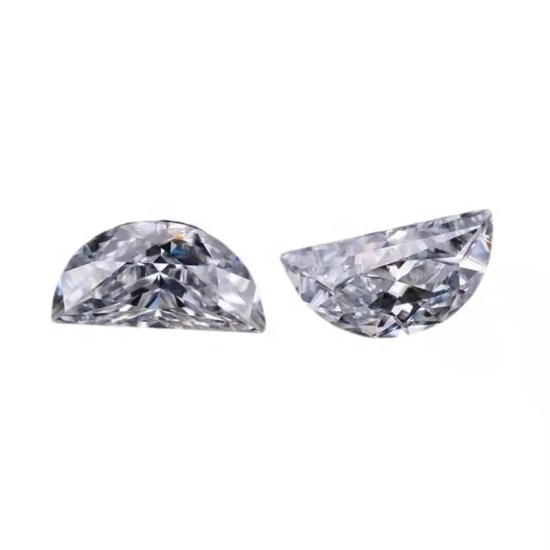 Diamants melanite de petite taille, sans couleur, demi-lune, forme spéciale, nouvelle collection