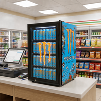 Réfrigérateur de présentation de boissons personnalisé pour boissons énergisantes, mini-réfrigérateur à faible consommation d'énergie avec étagères réglables