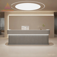 Bureau de réception moderne en bois écologique pour salon de beauté, spa, hôtel, salle de sport, salon de manucure, mobilier commercial