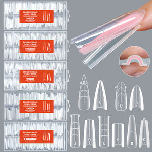 Moules à <span class=keywords><strong>ongles</strong></span> sandwich très demandés pour extension rapide, double forme, sans embout en papier, pour gel UV cristal, sans besoin <span class=keywords><strong>de</strong></span> gel <span class=keywords><strong>de</strong></span> construction, gabarits d'art ongulaire - Product Image 2