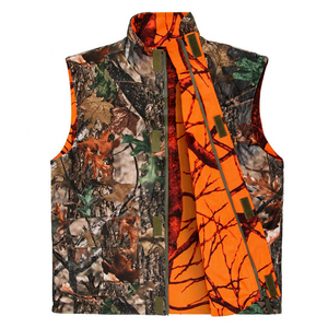 Gilet de chasse camouflage orange vif personnalisé, veste de tir sans manches réglable, vêtements de plein air pour la faune pour hommes - Product Image 1