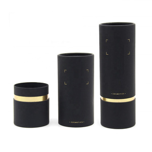 Yongjian Eco Friendly Wholesale Unique High Quality Black Gold Stamping Kraft Paper Tube Box Packaging For Cosmetic