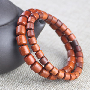 Bracelet en bois de rose, 22 perles de 8 mm, style ethnique, design géométrique, bijoux à porter au quotidien - Product Image 2