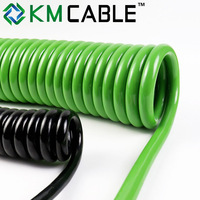 Prise de remorque en métal 7pin de haute qualité et câble enroulé PU isolé câbles d'alimentation en spirale à ressort fil de bobine électrique