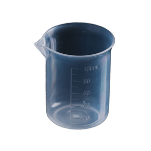 Gobelet doseur transparent en plastique PP écologique de 100 ml avec échelle graduée et ouverture plate, idéal pour les médicaments et comme outil de laboratoire - Product Image 1