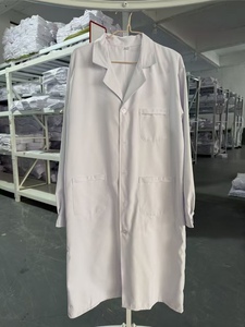 Blouse de laboratoire blanche personnalisée à manches longues, blouse de médecin, uniforme d'hôpital, infroissable, 92% T 7% C 1% fibre conductrice pour le personnel médical - Product Image 2