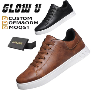 Tùy Chỉnh Giày Cộng Với Kích Thước Người Đàn Ông Thời Trang Mới Hợp Thời Trang Mù<span class=keywords><strong>a</strong></span> Hè Mù<span class=keywords><strong>a</strong></span> Thu Giày Da Chống Trơn Giản Dị Căn Hộ Ren-Lên Trượt Ván Giày - Product Image 1