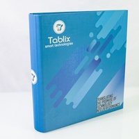 Carpeta de Presentación con Anillas en D Azules, Diseño Moderno, Tamaño A4, Logotipo Personalizado
