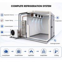 Chambre froide sur mesure avec unité de réfrigération monobloc, conception robuste et durable pour les usines de transformation de viande de gibier