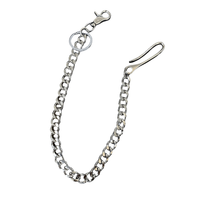 Porte-clés en jean rétro punk tendance en alliage de zinc avec mousqueton et chaîne de portefeuille pour femme, léger, vente en gros