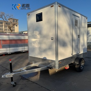 Remorque de toilettes portables <span class=keywords><strong>sur</strong></span> mesure à deux compartiments, remorque de toilettes portables pour événements, toilettes mobiles à deux postes avec climatisation - Product Image 2